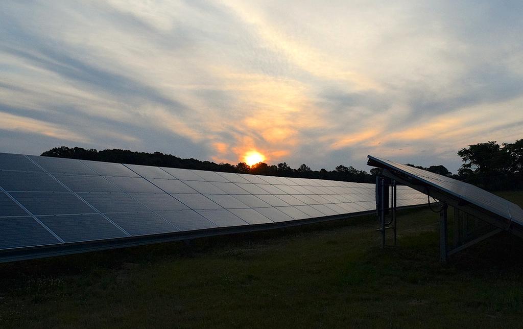 Close up of robotics on solar panels